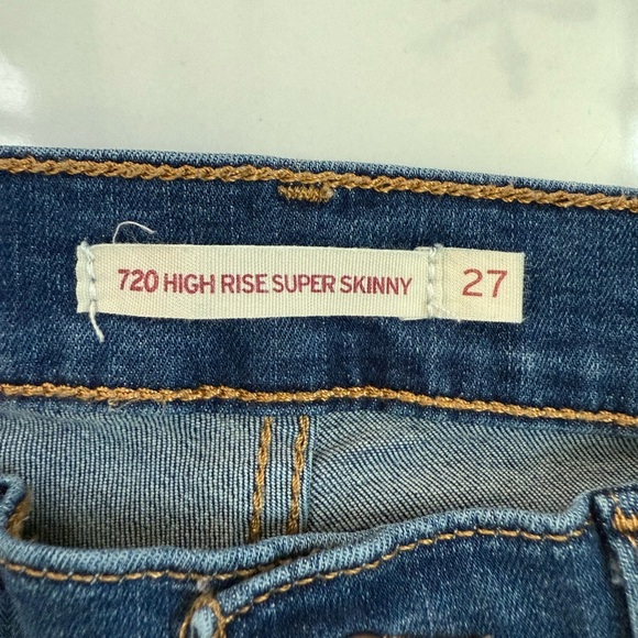 Levi's Blue Skinny Jeans with Signature Stitching Size 27 - Picture 7 of 7